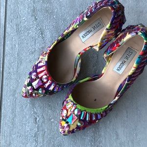 Steve Madden Rainbow sequined heels -37.5/7.5.
